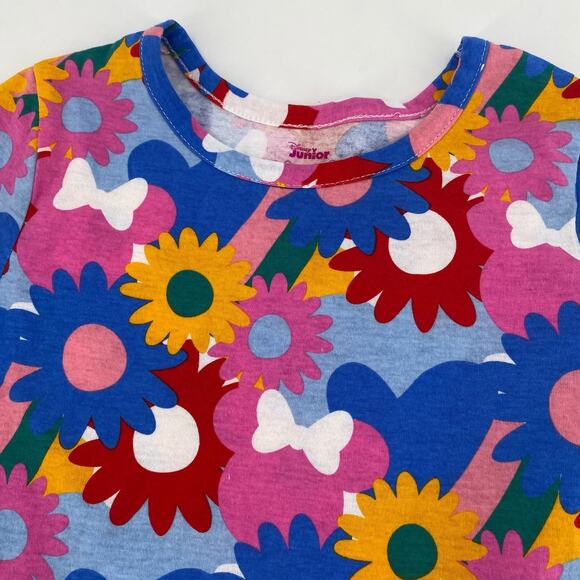 Disney Junior Minnie hidden Mickey bright floral dress girls size 6 pink blue - Picture 3 of 7